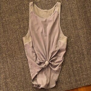 Lululemon Lavender and gray 6 mesh tie front nylon tank great !